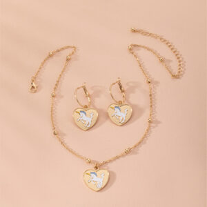 Set collar y aretes Unicornio