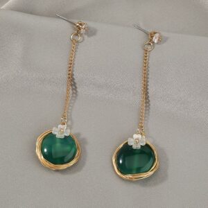 Aretes flor esmeralda