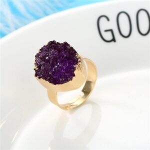 Anillo ajustable piedra morado