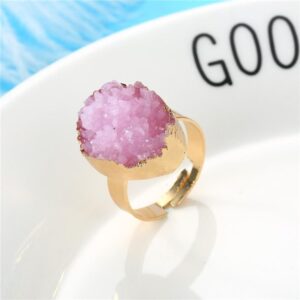 Anillo ajustable piedra rosa