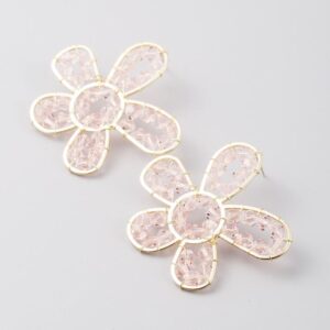 Aretes flor pétalo tridimensional