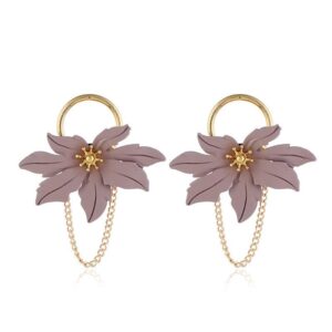 Aretes flor cadena