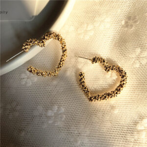 Aretes corazón diamantado