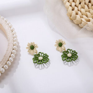 Aretes flor bicolor