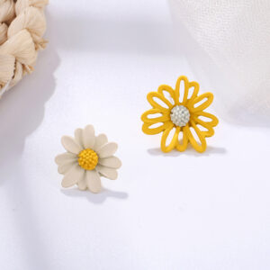 Aretes flor bicolor