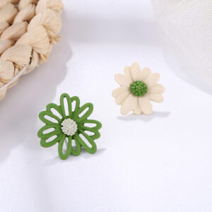 Aretes flor bicolor