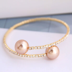 Brazalete ajustable brillos y perla