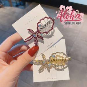 Dúo hair clip Star fish & shell