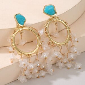 Aretes cascada flores