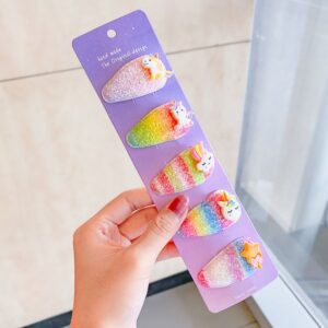 Set hair clips Unicornios