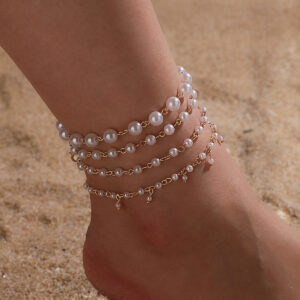 SET TOBILLERAS PERLAS